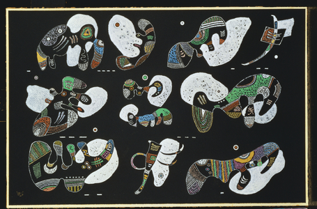 Composition, 1940 (gouache on black paper)