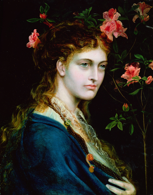Portrait of a girl in a blue cloak, 1865-1874 (oil on canvas)