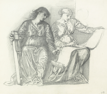 Study for 'Music', c.1865 (pencil on paper)