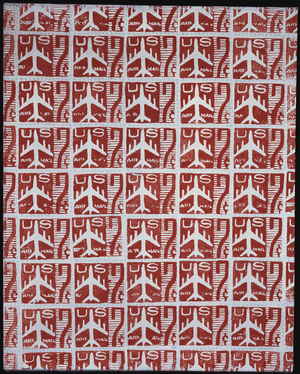Red Airmail Stamps, 1962 (synthetic polymer silkscreened on canvas)