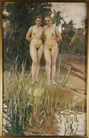 Two Friends (oil on canvas)