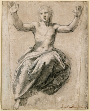 Christ in Glory (black & white chalk with wash on grey preparation)
