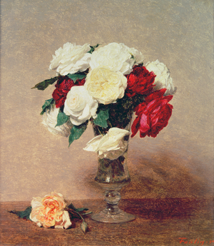 Roses in a Vase with Stem