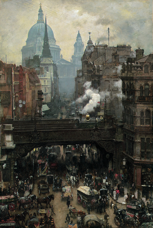 St. Paul's and Ludgate Hill, c.1887 (oil on canvas)