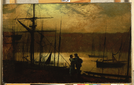 Outward Bound - a view of Whitby, 1887 (oil on canvas)