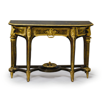 One of a matched pair of Louis XIV pier tables, c.1710 (ormolu mounted & Boulle brass inlaid tortoiseshell) (see also 469014 and 469015)