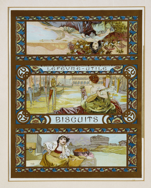 Poster advertising 'Lefevre-Utile' biscuits, c.1910 (colour litho)