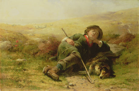 A Shepherd Boy and His Sheep Dog Neglecting Their Duty, 1851 (oil on canvas)
