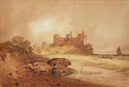 Conway Castle, North Wales, c.1800 (pencil & watercolour on paper)