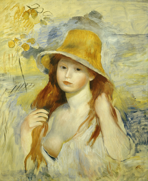 Young Girl with a Straw Hat, 1884 (oil on canvas)
