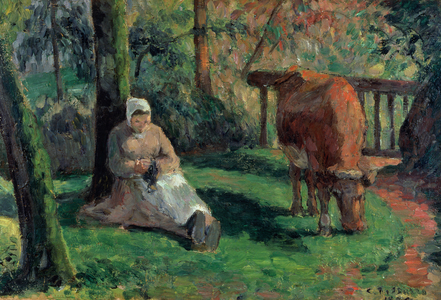 Shepherdess, Montfoucault, 1875 (oil on canvas)