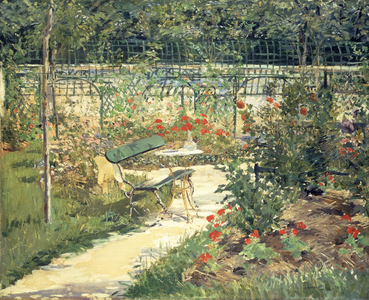The Bench in the Garden of Versailles, 1881 (oil on canvas)