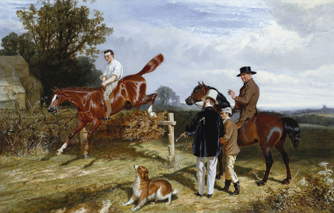 Selling to a Gentleman: Clearing a Fence (oil on canvas)