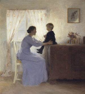 A Mother and Child in an Interior, 1898 (oil on canvas)
