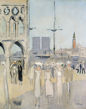 The Piazzetta, Venice, 1921 (oil on canvas)