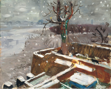 Snow at Durham Wharf, 1946 (oil on canvas)