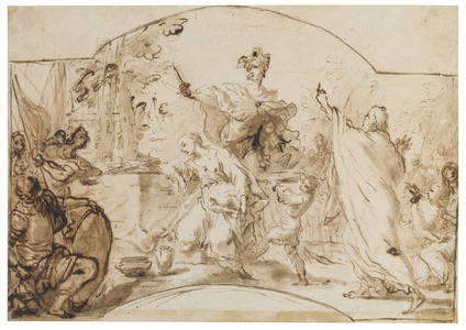 The Sacrifice of Iphigenia (chalk, pen & ink and wash on paper)