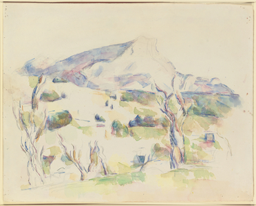 Mont Sainte-Victoire, view of Lauves, 1902-06 (watercolour over pencil on paper)