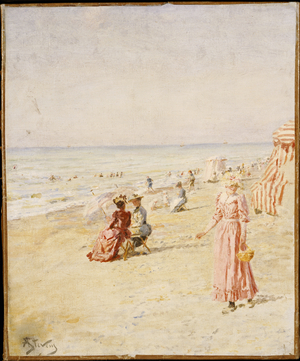 The Beach, Ostende (oil on canvas)