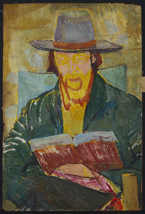 Portrait of Lytton Strachey Reading, 1913 (oil on panel)