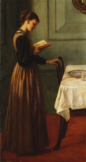 Study of a Girl Reading (oil on canvas)