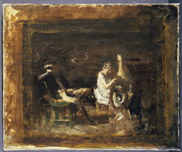 Study for 'Courtship' (oil on canvas)