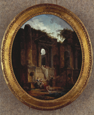Landscape with Ruins (oil on canvas)