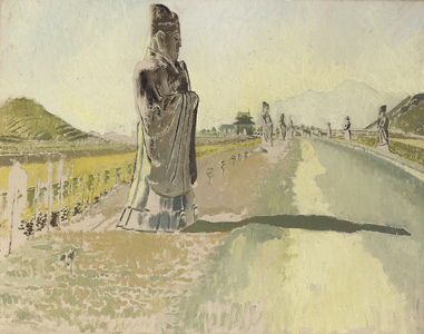 The Ministers, Ming Tombs, Peking, 1954 (oil on canvas)
