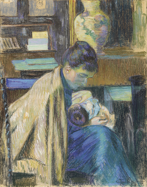 Madame Guillaumin with Madeleine, 1889 (pastel on paper)