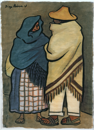 Pair of Indians, 1941 (w/c & ink on paper)
