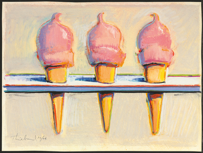 Untitled (Three Ice Creams), 1964 (pastel & graphite on paper)