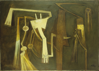 People, 1964 (oil on burlap)