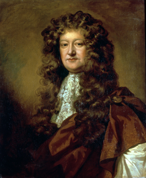 Portrait of a gentleman in brown cloak and white jabot (oil on canvas)