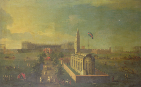 View of Fort William, Calcutta, with the church of St. Anne in the foreground