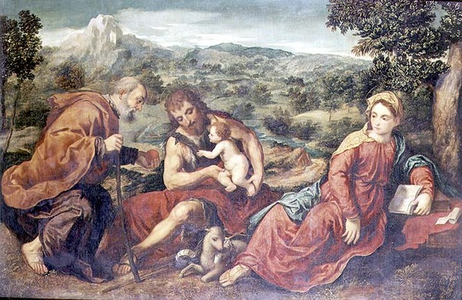 Holy Family with St.John the Baptist in a landscape (painting)