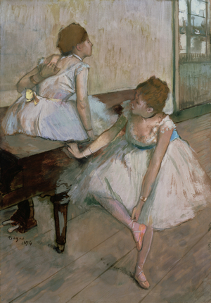 Two dancers resting, 1874 (pastel on paper