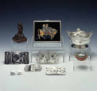 Arts and Crafts silver and metalwork by Harold Stabler (1872-1945), Phoebe Stabler (c.1873-1955), Kate Harris and Liberty (mixed media)
