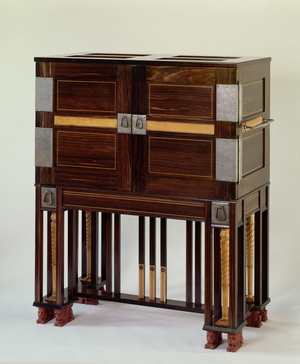 Writing cabinet, colour plate VI from 'C.R.Ashbee' by Alan Crawford, Yale 1985,