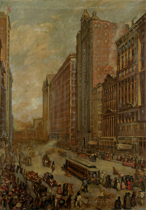 State Street, Chicago (oil on canvas)