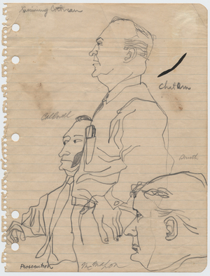 Chatham, Caldwell and Smith, 1955 (pencil on paper)