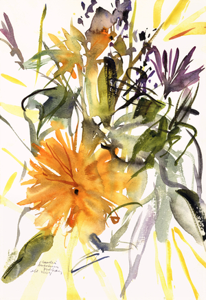 Marigold and Other Flowers, 2004 (watercolour on paper)