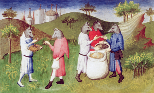 Wolf-headed people of the Andaman Islands in the Indian Ocean, c.1410-12 (tempera on vellum)