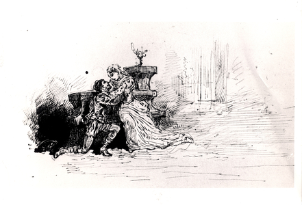 Production booklet for 'Ruy Blas' (1838) by Victor Hugo (1802-85), 1880 (pen and ink on paper) (b/w photo)