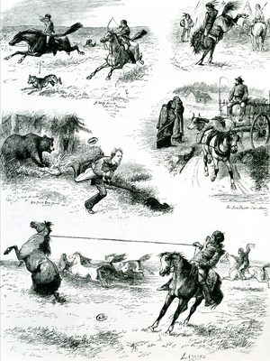 Life in Manitoba, 1877 (engraving) (b/w photo)