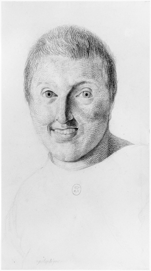 Epileptic woman, front view, illustration from an unpublished treatise by Jean Etienne Dominique Esquirol (1772-1840) on the lunatics of the Salpetriere asylum, c.1818 (pencil on paper)