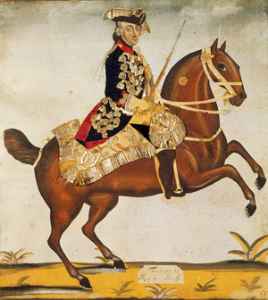 Frederic II the Great (1712-1786) King of Prussia (watercolour and gold leaf)