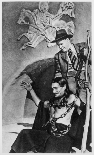 Sergei Eisenstein (1898-1948) and Vsevolod Pudovkin (1893-1953) during filming of 'Ivan the Terrible', 1943-44, from 'Serge Eisenstein, Reflexions d'un Cineaste', published in Moscow, 1958 (b/w photo)