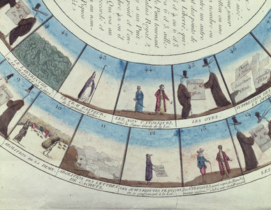 Board game based on the French Revolution, c.1790 (colour litho)