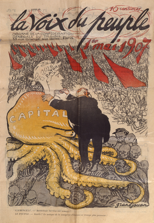 Cover of 'La Voix du Peuple', Organ of the 'Confederation Generale du Travail', 1st May 1907 (colour litho)