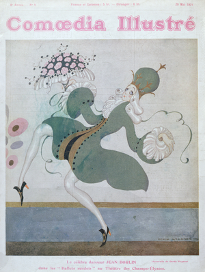 Jean Borlin (1893-1930) star of the Royal Swedish Ballet, from the front cover of 'Comoedia Illustre', May 1921 (colour litho)